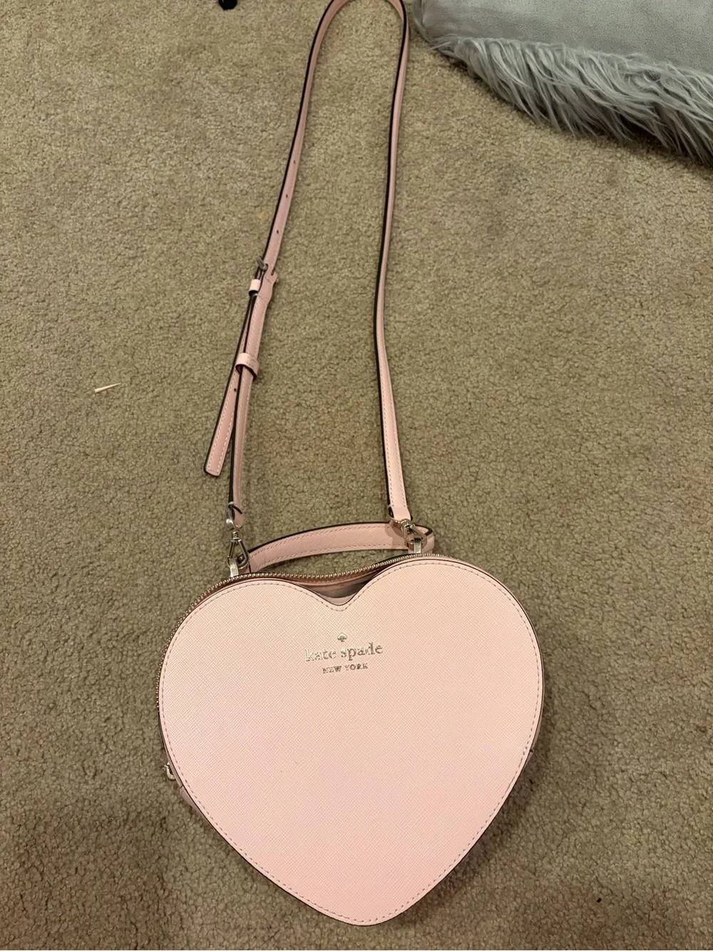 kate spade blush pink heart crossbody bag